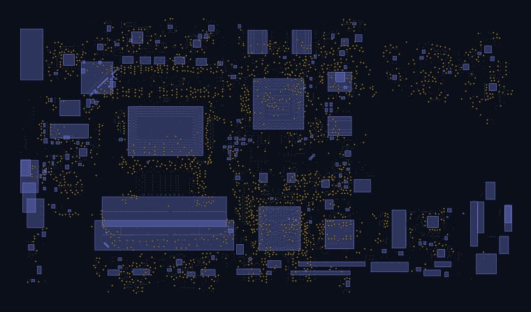 Acer Nitro 5 boardview map — 2,416 components, 2,660 nets