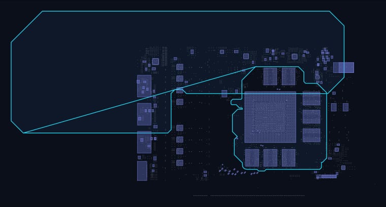 Asus RTX3060TI-8G MINI CG190P R1.00 boardview map — 1,919 components, 1,528 nets