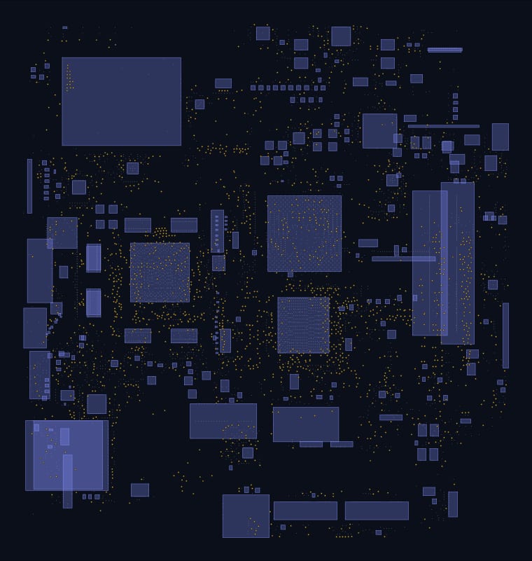 HP Presario G42 / G56 / G62 boardview map — 2,387 components, 1,977 nets