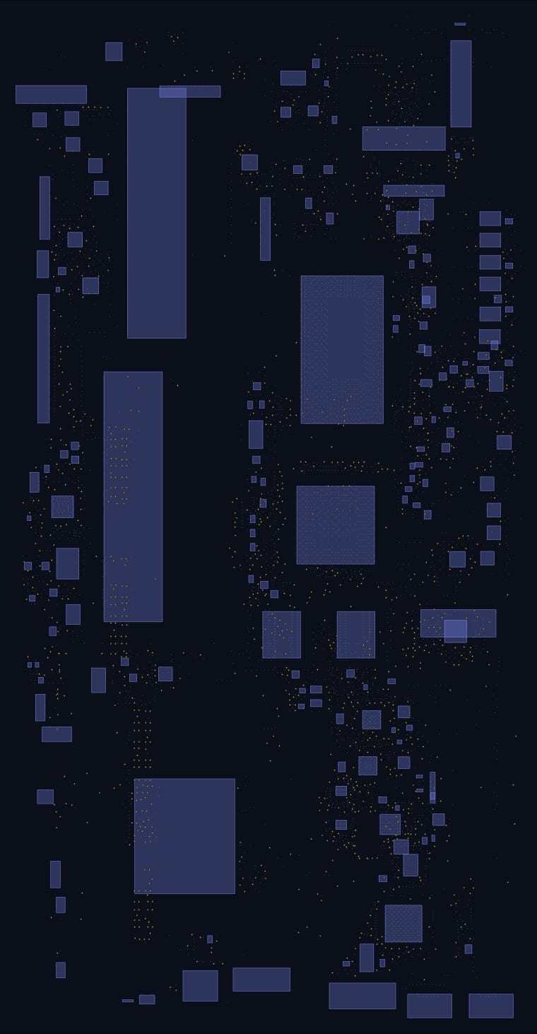 HP Spectre x360 boardview map — 2,677 components, 2,537 nets
