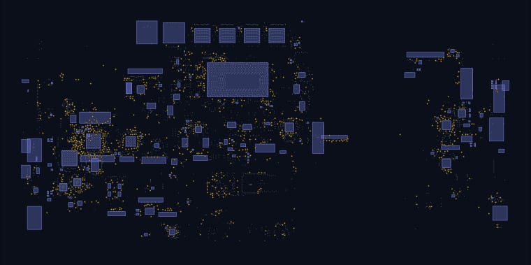 Lenovo Yoga boardview map — 2,524 components, 1,705 nets
