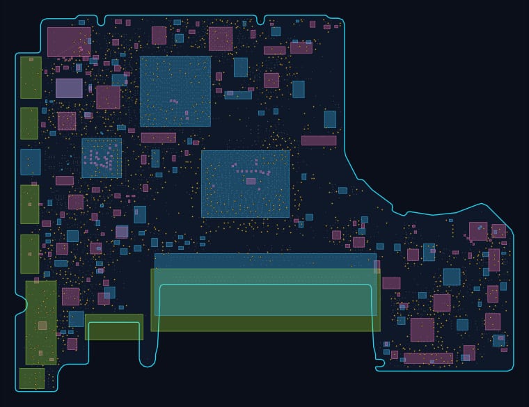 MacBook (820-2936) boardview map — 3,466 components, 2,348 nets