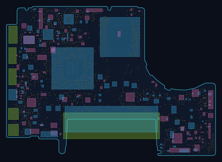 MacBook Pro 13-inch A1278 (2009–2012) (820-2327) boardview map — 2,716 components, 1,840 nets
