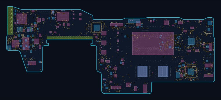 MacBook Pro 13-inch A1932 (2018–2019) (820-00840) boardview map — 4,070 components, 2,329 nets