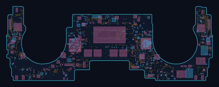 MacBook Pro 13-inch A1989 (2018–2019) (820-00850) boardview map — 4,742 components, 3,225 nets