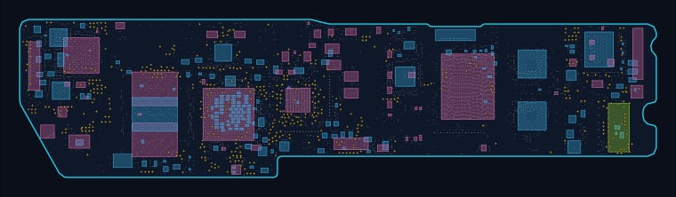 MacBook Pro 13-inch A2252 (2020) (820-01521) boardview map — 3,240 components, 2,343 nets