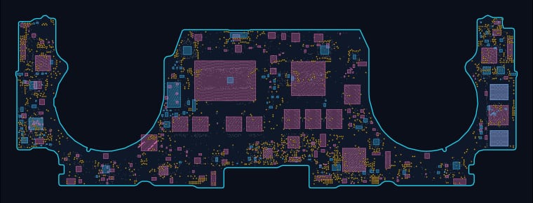 MacBook Pro 13-inch A2337 (2020) (820-00928) boardview map — 5,966 components, 4,473 nets