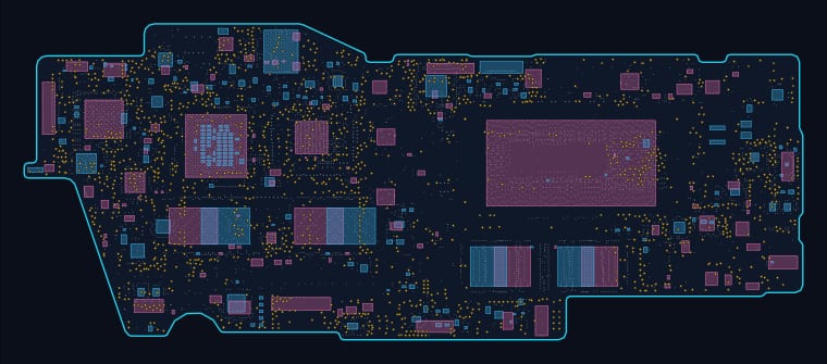 MacBook Pro 13-inch A2485 (2022) (820-01987) boardview map — 5,281 components, 2,841 nets