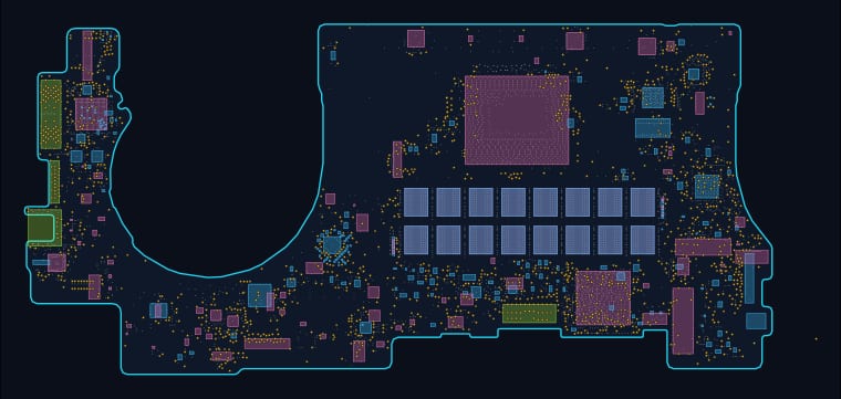 MacBook Pro 13-inch Retina A1502 (2015–2016) (820-3662) boardview map — 3,799 components, 2,580 nets