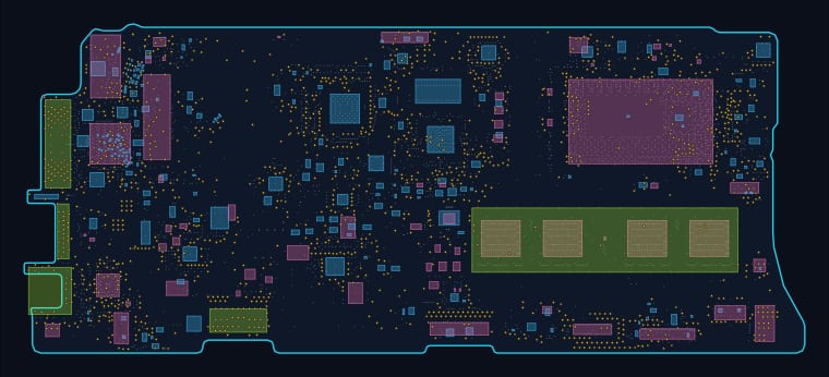 MacBook Pro 13-inch Retina A1502 (2015–2016) (820-4924) boardview map — 3,794 components, 2,107 nets