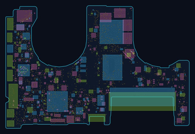 MacBook Pro 15-inch A1286 (2011–2012) (820-2915) boardview map — 4,645 components, 3,225 nets